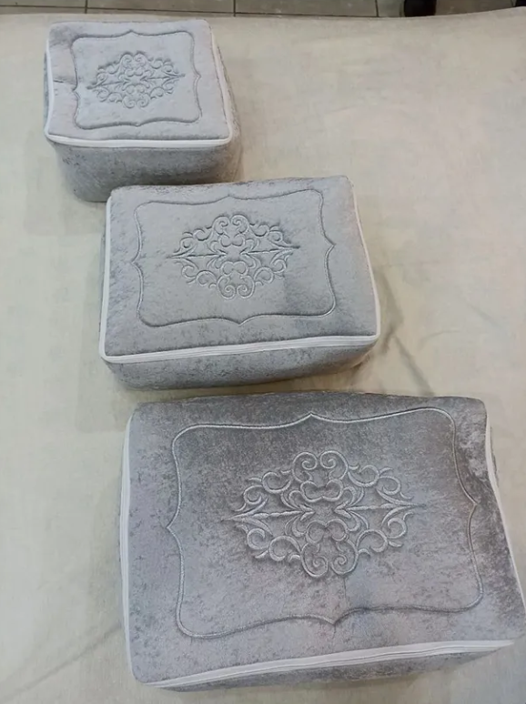 madam gold USTA ELLER İLE ÜRETİLMİŞ KALİTELİ İŞÇİLİKLİ 3 PARÇA GELİN DAMAT ÇEYİZ NİŞAN DÜĞÜN BOHÇA HURÇ SETİ