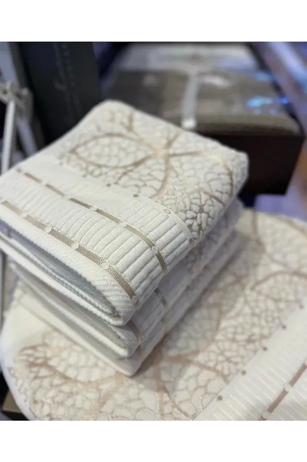 50x90 Osmanlı Kadife Jakarlı 12'li Havlu Seti