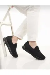 Yazlık rahat kullanım bağcıksız siyah erkek günlük ayakkabı